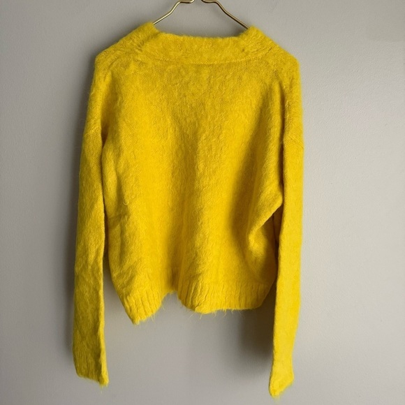 Rachel Comey Camini boxy alpaca merino wool sweater citron yellow size medium - Picture 4 of 8